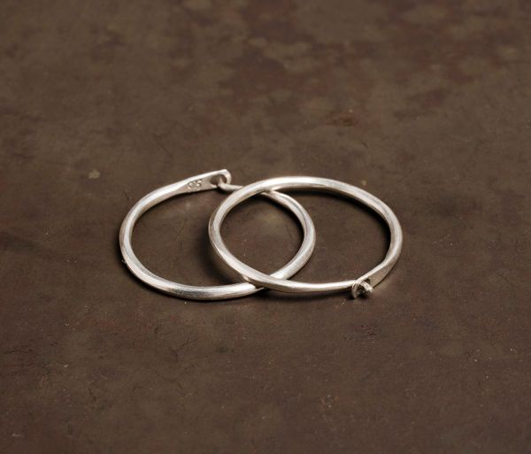 hoop earrings fine hammered